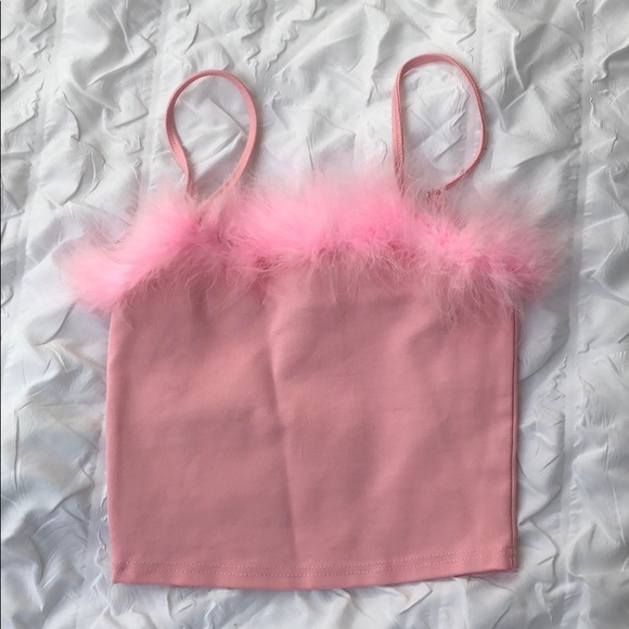 Tank w/ feather neckline - Picture 2 of 2